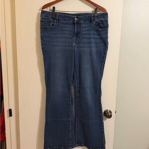 Maurices Mid-ride Dark Blue Flare Jeans size 16W Reg